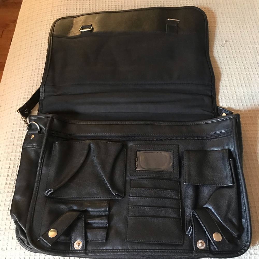 Leather-like laptop/school/business commuter bag - Picture 3 of 11